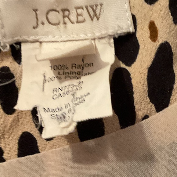 J Crew Tan and Black Animal Print Knee Length Shift with slash pockets. - Picture 10 of 11